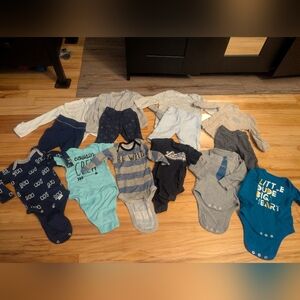 Lot Of 0-3M Baby Clothes - 14 Pieces